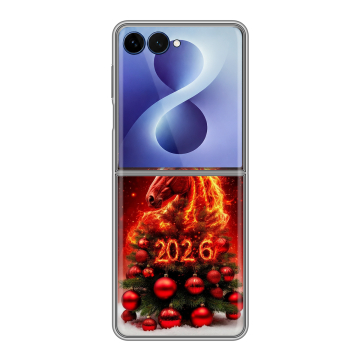 Пластиковый чехол на Samsung Galaxy Z Flip 8 с принтом Новый год