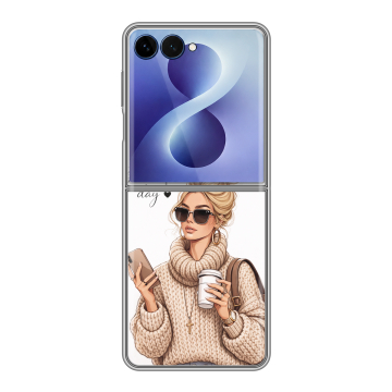 Пластиковый чехол на Samsung Galaxy Z Flip 8 с принтом женский