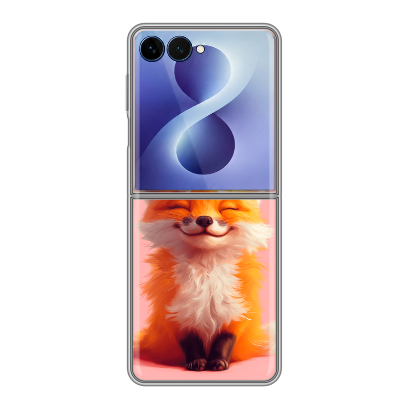 Пластиковый чехол на Samsung Galaxy Z Flip 8 с принтом милая лиса Пластиковый чехол на Samsung Galaxy Z Flip 8 с принтом милая лиса