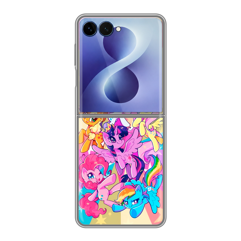 Пластиковый чехол на Samsung Galaxy Z Flip 8 с принтом My little pony Дружба чудо Пластиковый чехол на Samsung Galaxy Z Flip 8 с принтом My little pony Дружба чудо
