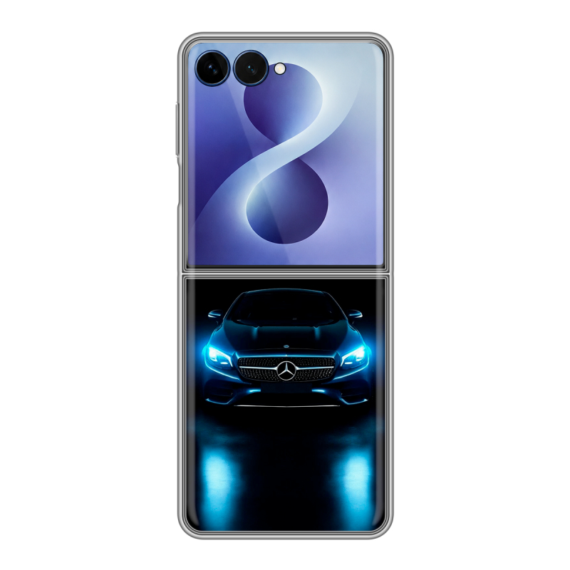 Пластиковый чехол на Samsung Galaxy Z Flip 8 с принтом Mercedes Мерседес Пластиковый чехол на Samsung Galaxy Z Flip 8 с принтом Mercedes Мерседес