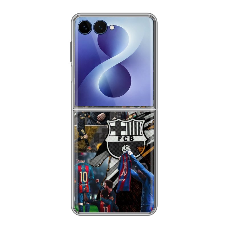 Пластиковый чехол на Samsung Galaxy Z Flip 8 с принтом Messi Barcelona Пластиковый чехол на Samsung Galaxy Z Flip 8 с принтом Messi Barcelona