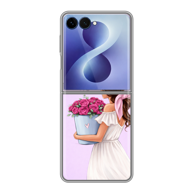 Пластиковый чехол на Samsung Galaxy Z Flip 8 с принтом женский Пластиковый чехол на Samsung Galaxy Z Flip 8 с принтом женский