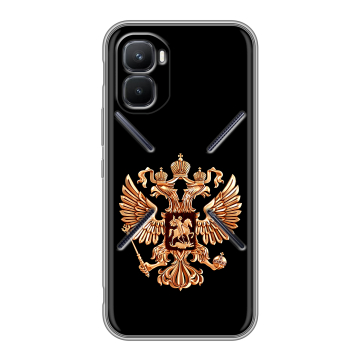 Силиконовый чехол на Infinix GT 50 Pro с принтом Герб России золотой Силиконовый чехол на Infinix GT 50 Pro с принтом Герб России золотой