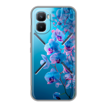 Силиконовый чехол на Infinix GT 50 Pro с принтом голубые орхидеи