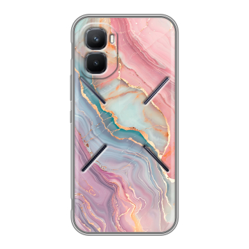 Силиконовый чехол на Infinix GT 50 Pro с принтом розовый мрамор