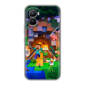 Силиконовый чехол на Infinix GT 50 Pro с принтом Майнкрафт Minecraft Силиконовый чехол на Infinix GT 50 Pro с принтом Майнкрафт Minecraft