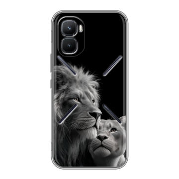 Силиконовый чехол на Infinix GT 50 Pro с принтом Лев кошки
