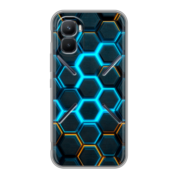 Силиконовый чехол на Infinix GT 50 Pro с принтом Неоновые соты