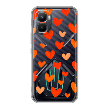 Силиконовый чехол на Infinix GT 50 Pro с принтом Сердечки