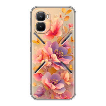Силиконовый чехол на Infinix GT 50 Pro с принтом Цветы и бабочки