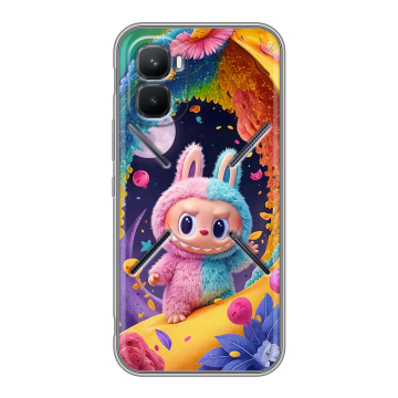 Силиконовый чехол на Infinix GT 50 Pro с принтом Labubu Лабубу