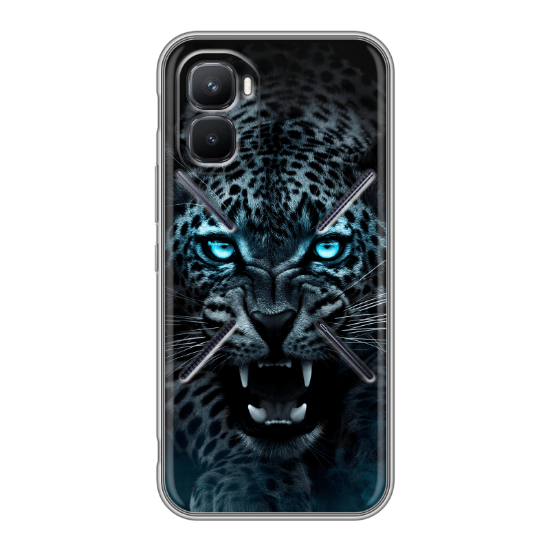 Силиконовый чехол на Infinix GT 50 Pro с принтом Темный леопард Силиконовый чехол на Infinix GT 50 Pro с принтом Темный леопард