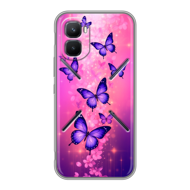 Силиконовый чехол на Infinix GT 50 Pro с принтом Бабочки Силиконовый чехол на Infinix GT 50 Pro с принтом Бабочки