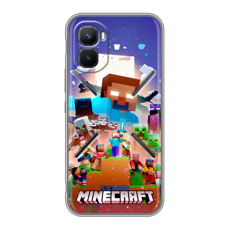 Силиконовый чехол на Infinix GT 50 Pro с принтом Майнкрафт Minecraft Силиконовый чехол на Infinix GT 50 Pro с принтом Майнкрафт Minecraft