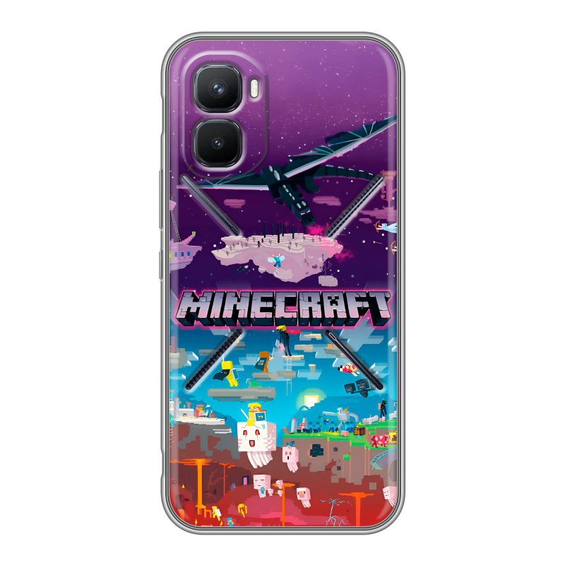Силиконовый чехол на Infinix GT 50 Pro с принтом Майнкрафт Minecraft Силиконовый чехол на Infinix GT 50 Pro с принтом Майнкрафт Minecraft