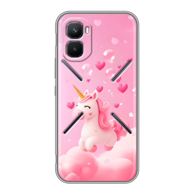 Силиконовый чехол на Infinix GT 50 Pro с принтом Единорог Силиконовый чехол на Infinix GT 50 Pro с принтом Единорог