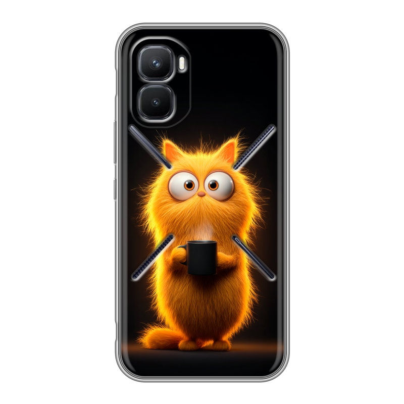 Силиконовый чехол на Infinix GT 50 Pro с принтом Смешной кот Силиконовый чехол на Infinix GT 50 Pro с принтом Смешной кот