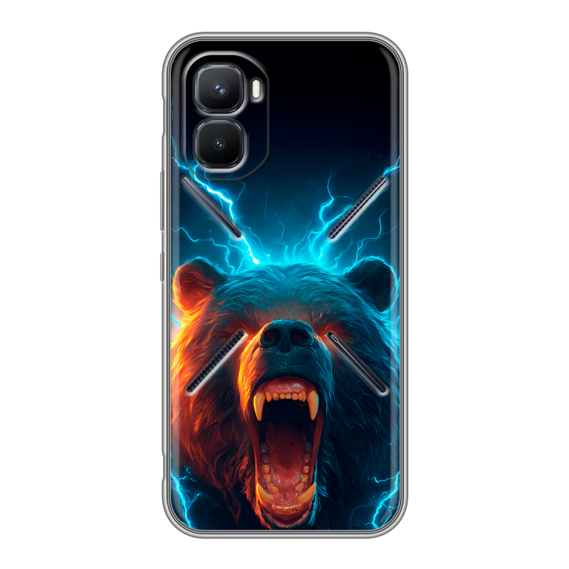 Силиконовый чехол на Infinix GT 50 Pro с принтом Медведь Силиконовый чехол на Infinix GT 50 Pro с принтом Медведь
