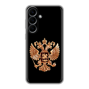 Силиконовый чехол на Samsung Galaxy S26 FE с принтом Герб России золотой Силиконовый чехол на Samsung Galaxy S26 FE с принтом Герб России золотой