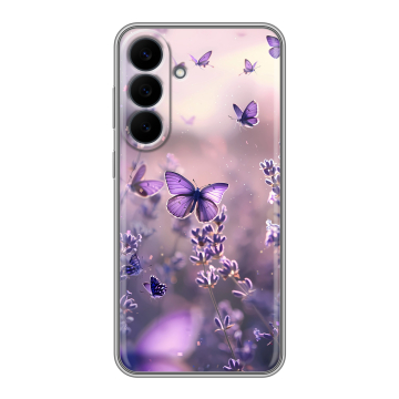 Силиконовый чехол на Samsung Galaxy S26 FE с принтом бабочки и лаванда Силиконовый чехол на Samsung Galaxy S26 FE с принтом бабочки и лаванда
