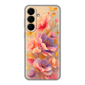 Силиконовый чехол на Samsung Galaxy S26 FE с принтом Цветы и бабочки