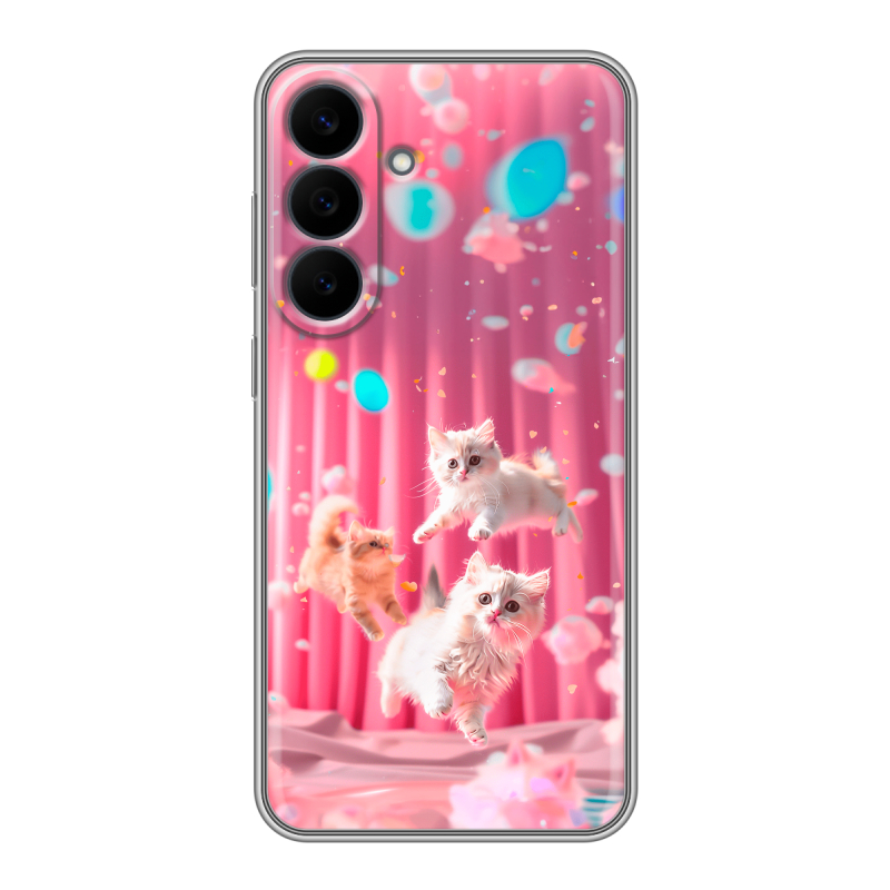 Силиконовый чехол на Samsung Galaxy S26 FE с принтом милые котики Силиконовый чехол на Samsung Galaxy S26 FE с принтом милые котики