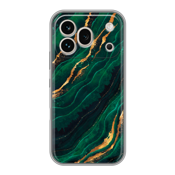 Силиконовый чехол на Honor 600 Pro с принтом Мрамор зеленое золото Силиконовый чехол на Honor 600 Pro с принтом Мрамор зеленое золото