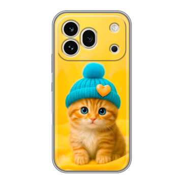 Силиконовый чехол на Honor 600 Pro с принтом Котенок в шапке Силиконовый чехол на Honor 600 Pro с принтом Котенок в шапке