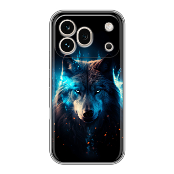 Силиконовый чехол на Honor 600 Pro с принтом Волк ночной
