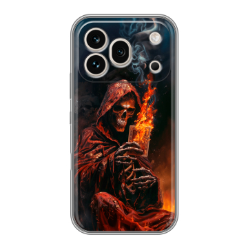 Силиконовый чехол на Honor 600 Pro с принтом Скелет и карты Силиконовый чехол на Honor 600 Pro с принтом Скелет и карты