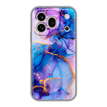 Силиконовый чехол на Honor 600 Pro с принтом синий мрамор Силиконовый чехол на Honor 600 Pro с принтом синий мрамор