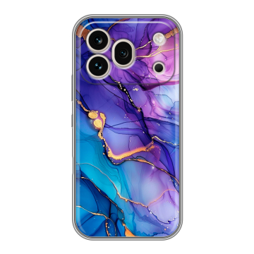 Силиконовый чехол на Honor 600 Pro с принтом синий мрамор Силиконовый чехол на Honor 600 Pro с принтом синий мрамор