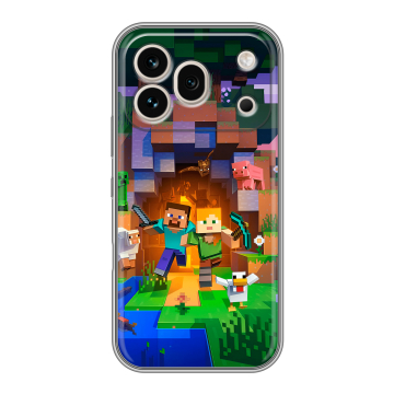 Силиконовый чехол на Honor 600 Pro с принтом Майнкрафт Minecraft