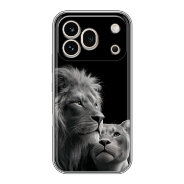 Силиконовый чехол на Honor 600 Pro с принтом Лев кошки