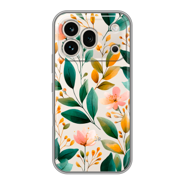 Силиконовый чехол на Honor 600 Pro с принтом Цветы паттерн