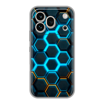 Силиконовый чехол на Honor 600 Pro с принтом Неоновые соты