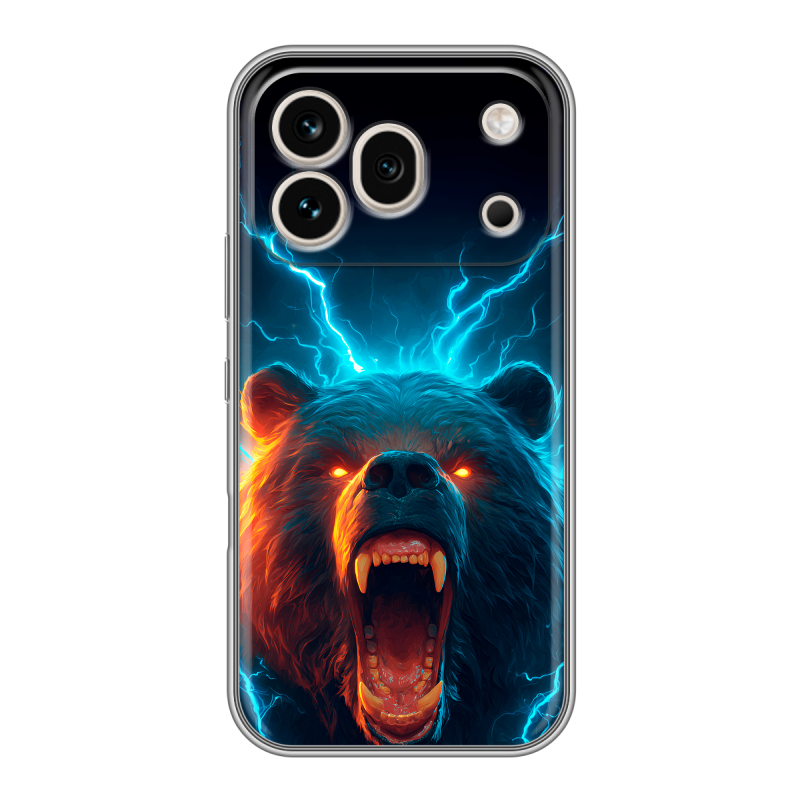Силиконовый чехол на Honor 600 Pro с принтом Медведь Силиконовый чехол на Honor 600 Pro с принтом Медведь