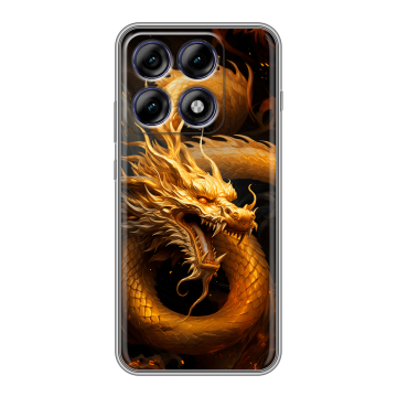Силиконовый чехол на Motorola Edge 70 Pro с принтом Золотой дракон
