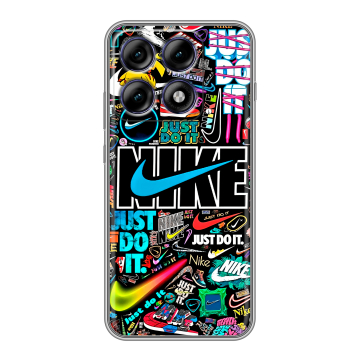 Силиконовый чехол на Motorola Edge 70 Pro с принтом найк nike черный