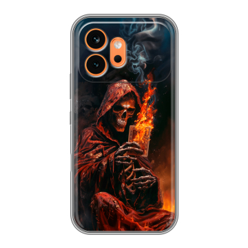 Силиконовый чехол на Honor 600 с принтом Скелет и карты