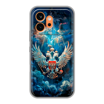Силиконовый чехол на Honor 600 с принтом Герб флаг России