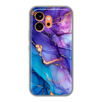 Силиконовый чехол на Honor 600 с принтом синий мрамор