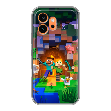 Силиконовый чехол на Honor 600 с принтом Майнкрафт Minecraft