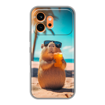 Силиконовый чехол на Honor 600 с принтом Капибара Силиконовый чехол на Honor 600 с принтом Капибара