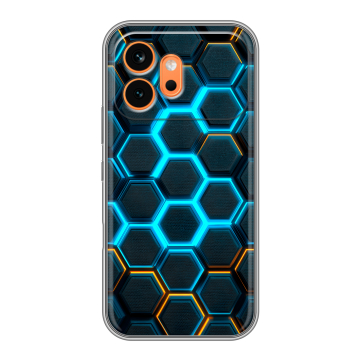Силиконовый чехол на Honor 600 с принтом Неоновые соты Силиконовый чехол на Honor 600 с принтом Неоновые соты