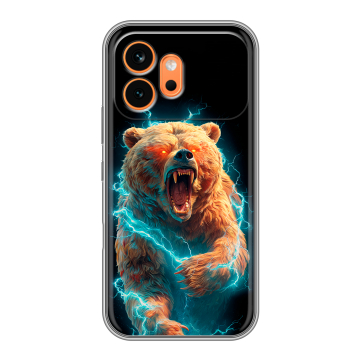 Силиконовый чехол на Honor 600 с принтом Медведь Силиконовый чехол на Honor 600 с принтом Медведь