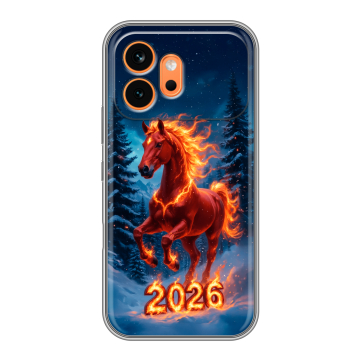 Силиконовый чехол на Honor 600 с принтом Новый год коня Силиконовый чехол на Honor 600 с принтом Новый год коня