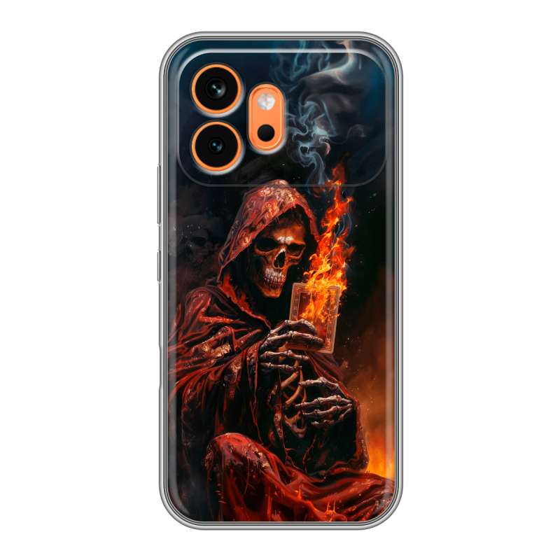 Силиконовый чехол на Honor 600 с принтом Скелет и карты Силиконовый чехол на Honor 600 с принтом Скелет и карты