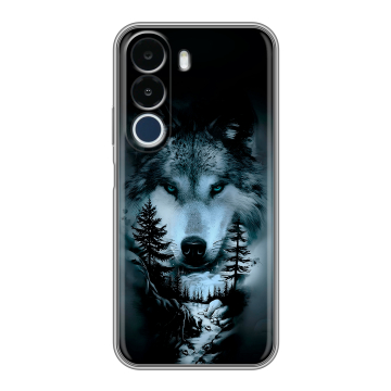 Силиконовый чехол на Realme P4x с принтом Лесной волк